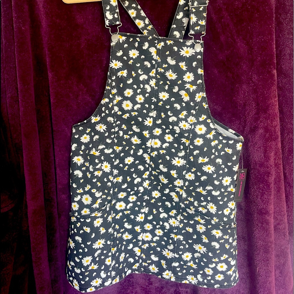 Daisy Print Jean Mini Dress